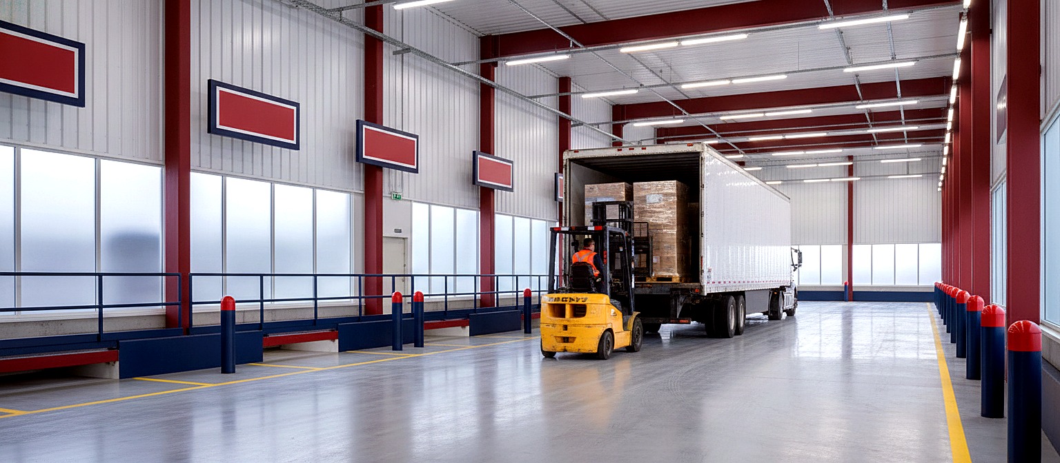 Dry van trailer being loaded at a Capture Logistics dock